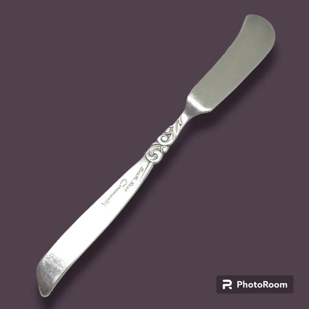 Oneida Community Plate South Seas Flat Handled Master Butter Knife-1955-Art Deco